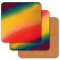 4" Square Coaster w/ 3D Lenticular Changing Colors Effects - Yellow/Red/Blue (Blank)
